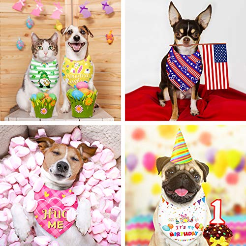 9-Piece Holiday Dog Bandanas - Adjustable & Washable - Fresh
