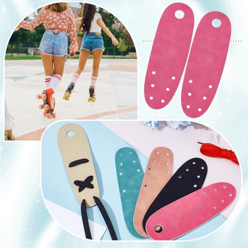 Roller Skate Toe Guards - Durable Faux Suede Protectors, Rose Red