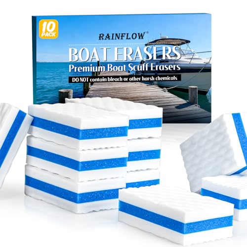 10PCS Boat Scuff Erasers - Thick Cleaning Sponges for Marine Use
