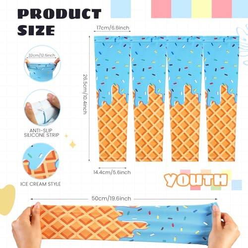 Ice Cream Drip Arm Sleeves - Classic Blue for Ages 13-18