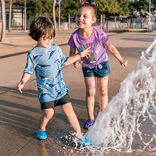 Kids Water Shoes - Non-Slip Quick Dry Aqua Socks, 3.5-4 Big Kid / Tp Aqua/Mermaid Scales