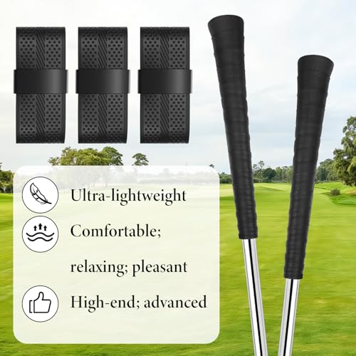 Golf Grip Tape - 3 Pack PU Overgrip Wrap Tapes, Black