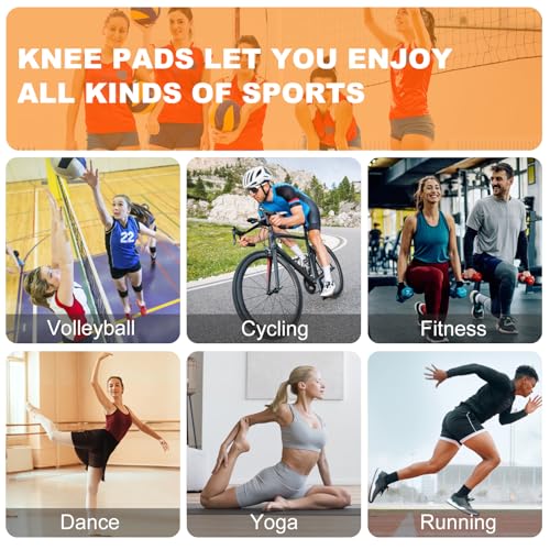 Volleyball Knee Pads - Protective Foam for Youth & Adults - White, Medium