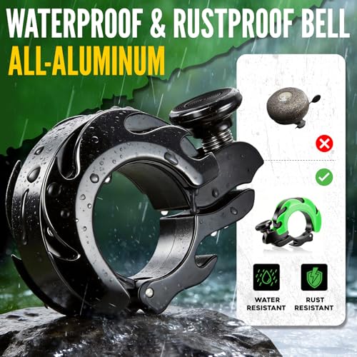 OLXIYOC Bike Bell Aluminum Alloy 0.75-1in Fits 19-25.4mm - Black