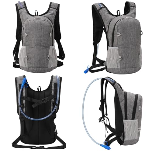 Roptat 2L Hydration Backpack with Insulated Bladder – Silver Version, Large