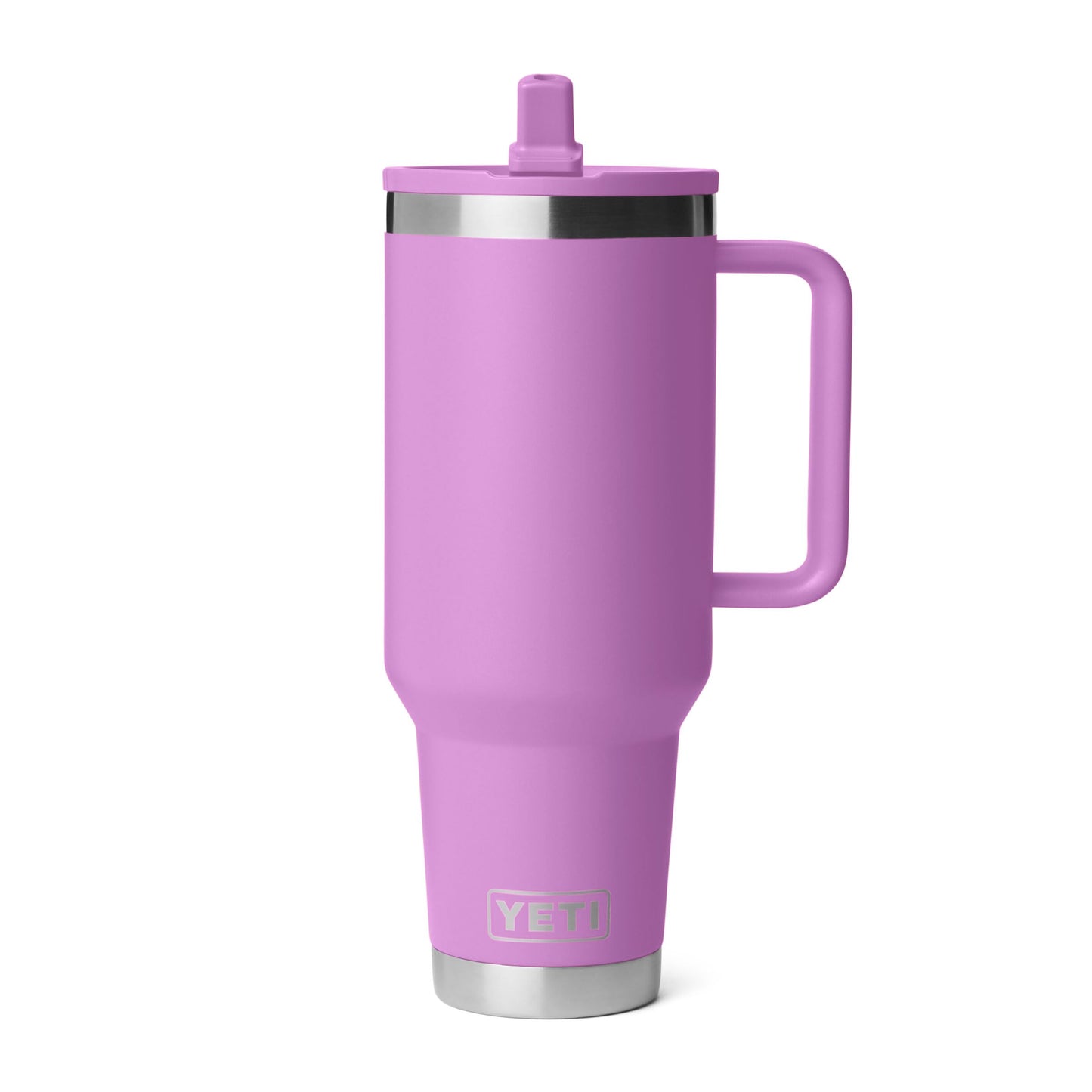 YETI Rambler 40 oz Travel Mug with Flip Straw Lid – Stainless Steel, Vacuum Insulated, Leakproof, Cup Holder Friendly, Desert Bloom