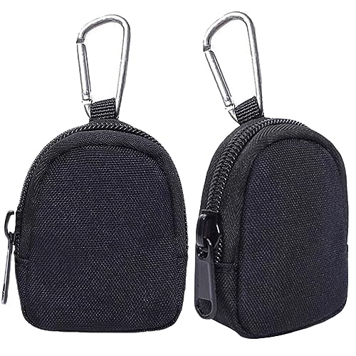 Imeisuit 2-Pack Tactical Coin Purse Key Bag - 1000D Nylon Mini EDC Organizer (Black, 2pcs)