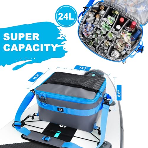 YVLEEN Blue Paddle Board Cooler Bag Waterproof SUP Cooler with Mesh Pocket