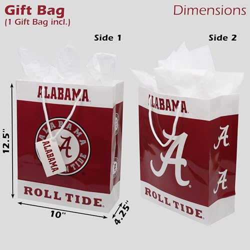 Alabama Crimson Tide Gift Bag - Medium Size with Tissue Paper