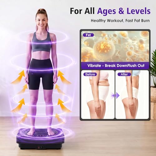 Vibration Plate Exercise Machine for Weight Loss & Muscle Toning - Black
