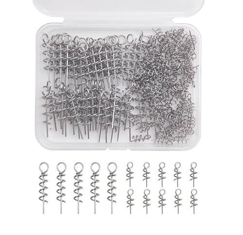 Fishing Twist Lock Hook Centering Pin Spring - 150pcs (0.6in & 1.4in)