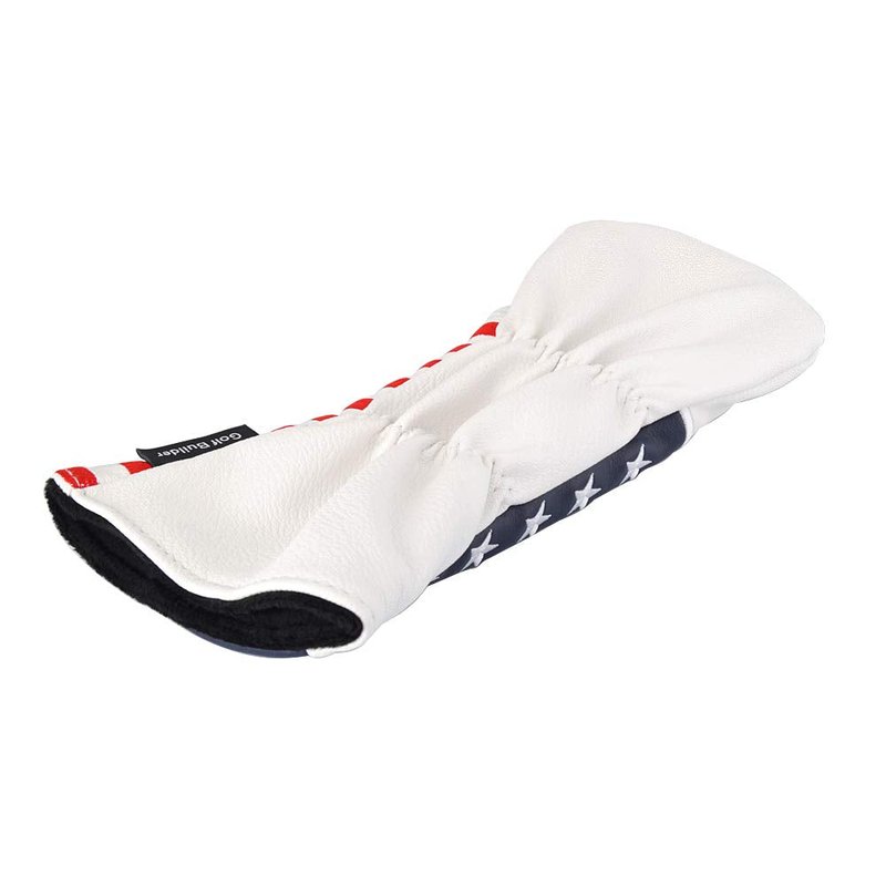 GOOACTION 1PC USA Golf Club Hybrid Head Cover with Creative Stars and Stripes American Flag Pattern Synthetic Leather Patriotic Golf Headcovers (Tag X)
