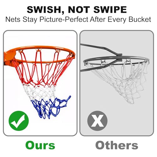 Heavy Duty Basketball Net - All Weather Replacement for Standard Hoops
