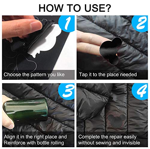 Self-Adhesive Nylon Repair Patching Kit - Black, 8 Pcs