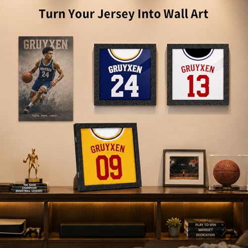 Black 2 Pack Magnetic Front-Opening Jersey Display Case 13.2x13.2"