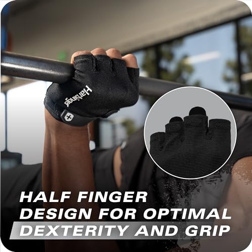 Durable Half Finger Weightlifting Gloves - X-Large Black