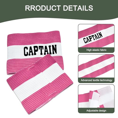 Adjustable Soccer Captain Armband - Pink Elastic Arm Band