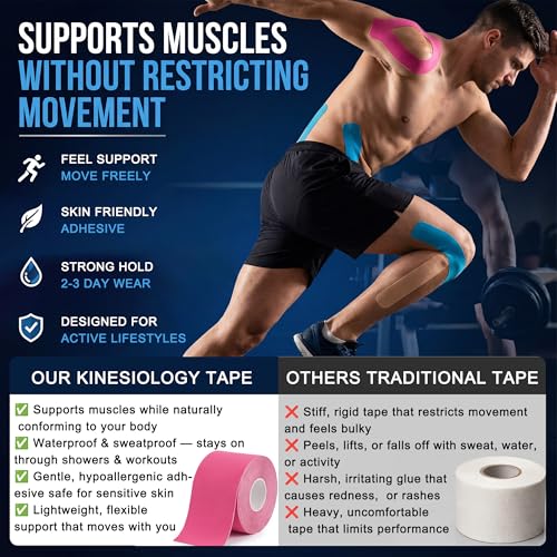 Kinesiology Athletic Tape Roll - Skin-Friendly Cream, 1 Count