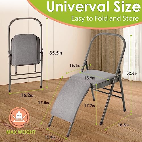 Yoga Auxiliary Chair with Lumbar Support - Grey