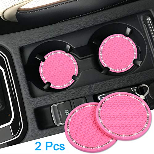 Car Coasters - Bling Pink 2.75" Diameter Cup Holder Set