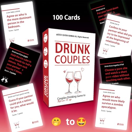 Couples Drinking Game - 100 Fun & Spicy Cards for Date Night