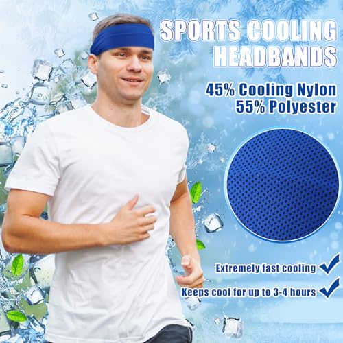 5pcs Cooling Sweat Band Headbands for Men - Classic Color