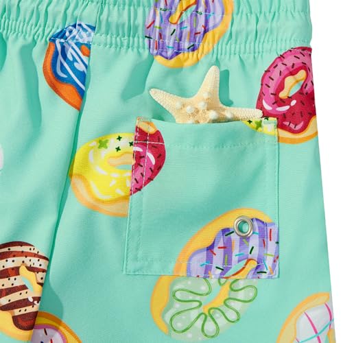 Boys Swim Trunks Quick Dry Board Shorts - 3T C Green Donuts