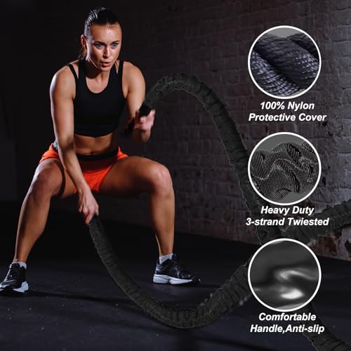 1.5 Inch 30FT Battle Rope - Heavy Duty Exercise Workout Rope