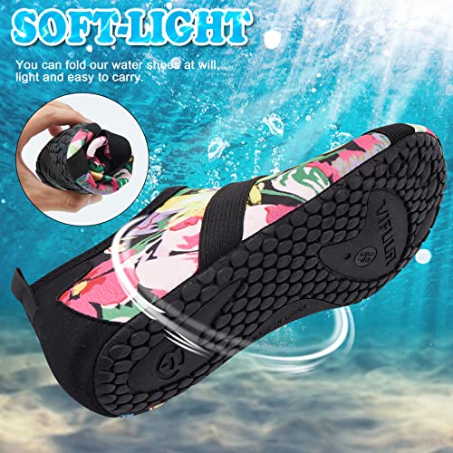 Quick Dry Aqua Shoes for Women & Men - Colorful Flowers