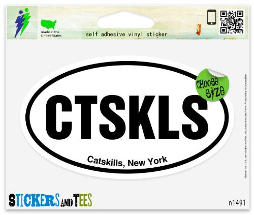 Catskills New York Oval Vinyl Sticker - 5" x 3" Regular