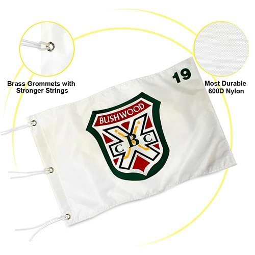 2BUT Standard Bushwood Country Club Golf Pin Flag Practic Putting Green Golf Flag For Backyard Garden Double-Sewn 600D Nylon Miniature Pin Flag (20"x13" Grommet)