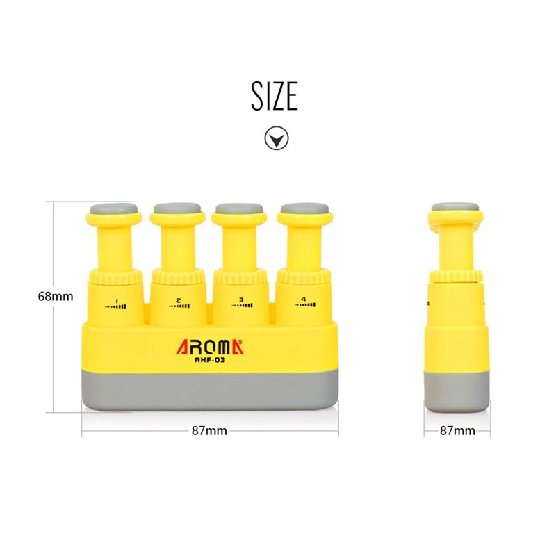 Hand Exerciser, Finger Exerciser (Hand Grip Strengthener)，2019 New Spring-Loaded, Finger-Piston System Improve Dexterity & Strength in Fingers, Hands, Forearms(Yellow)