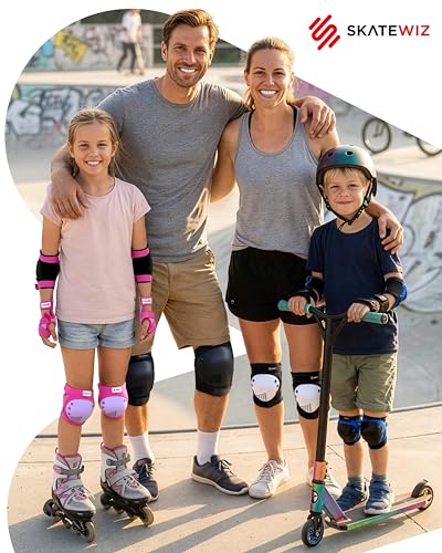 Skateboard Protective Gear Set for Kids and Adults - M/L - Blue Purple