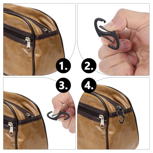 20 Pcs Heavy-Duty Zipper Clips - Anti-Theft Carabiner Hooks