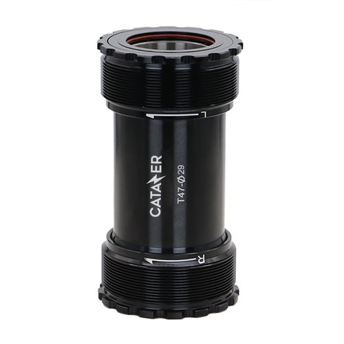catazer Road Bike T47 Bottom Bracket, 24/29/30mm Crank Spindle Ceramic Bearings Threaded Internal External BB for 68-73mm/86-92mm Frame(Internal,29mm)