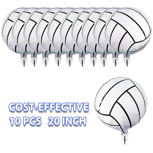 20 Inch Volleyball Pattern Foil Balloons - Set of 10