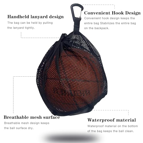Durable Mesh Ball Bag with Zipper Pocket for Sports Gear