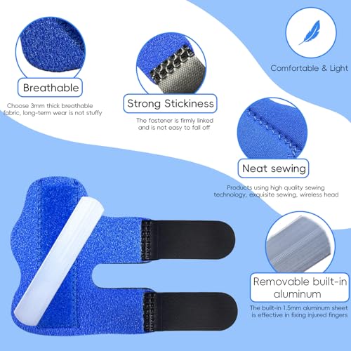 Trigger Finger Splint - 4 Pack Blue, Universal Brace for Pain Relief