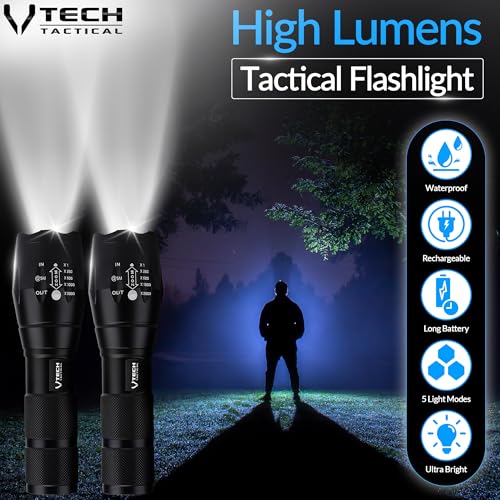 High Lumens Mini LED Flashlights - 5 Modes Tactical Flashlight Set