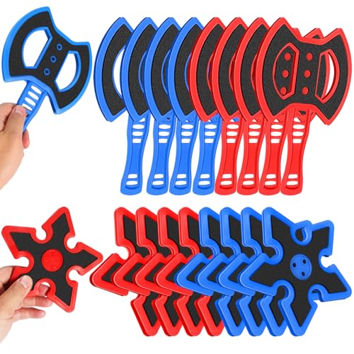 ARCUAT 8 Pcs Plastic Axe Throwing Game Set with Stars - Safe Indoor/Outdoor Fun