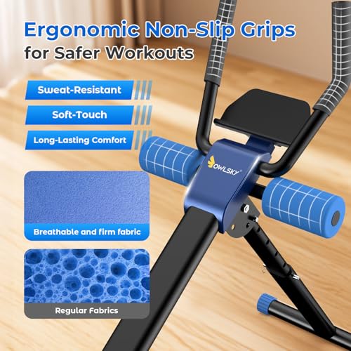 Adjustable Ab Trainer Machine for Home Workout - Blue