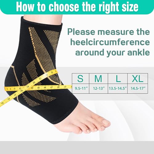Ankle Compression Sleeve with Strap - Classic Copper Medium