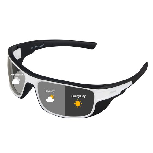 Jefoo Polarized Fishing Sunglasses for Men Women Water Repellent Wrap Around Sports Sunglasses Photochromic UV400 Protection