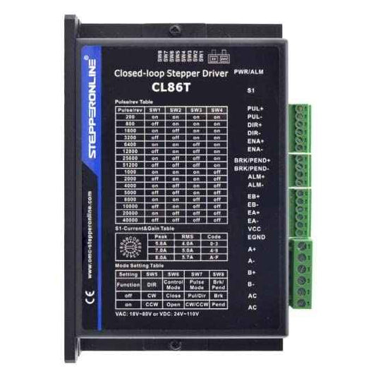 STEPPERONLINE Closed Loop Stepper Driver V4.1 0-8.0A 18-80VAC/24-110VDC for Nema 34 Stepper Motor