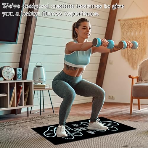 Anti-Slip Squat Mat with Foot Positioning System for Home Gym - Shock-Absorbing Balance Mat