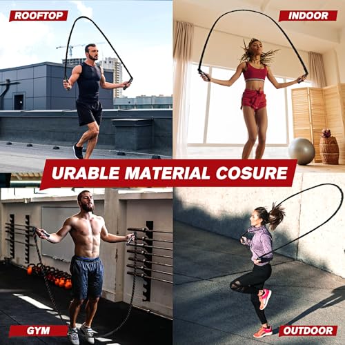 Weighted Jump Rope for Fitness - 2.8lb Heavy Skipping Rope