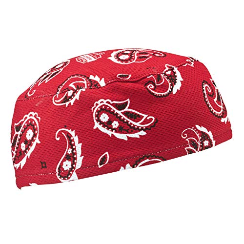 Chill-Its 6630 Skull Cap - Red Western, Terry Cloth Sweatband