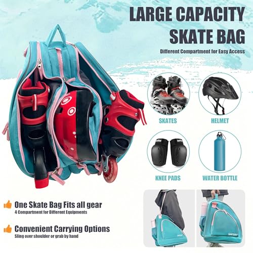 Spacious Roller Skate Bag with Helmet Storage - Green
