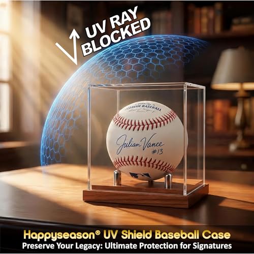 Baseball Display Case with UV Protection & Solid Wood Base