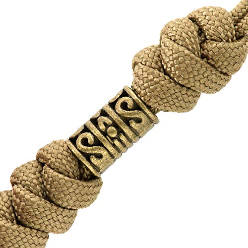 Skull Bead Paracord Knife Lanyard – 5.7" Tactical Fob Cord - Coyote/Zeus